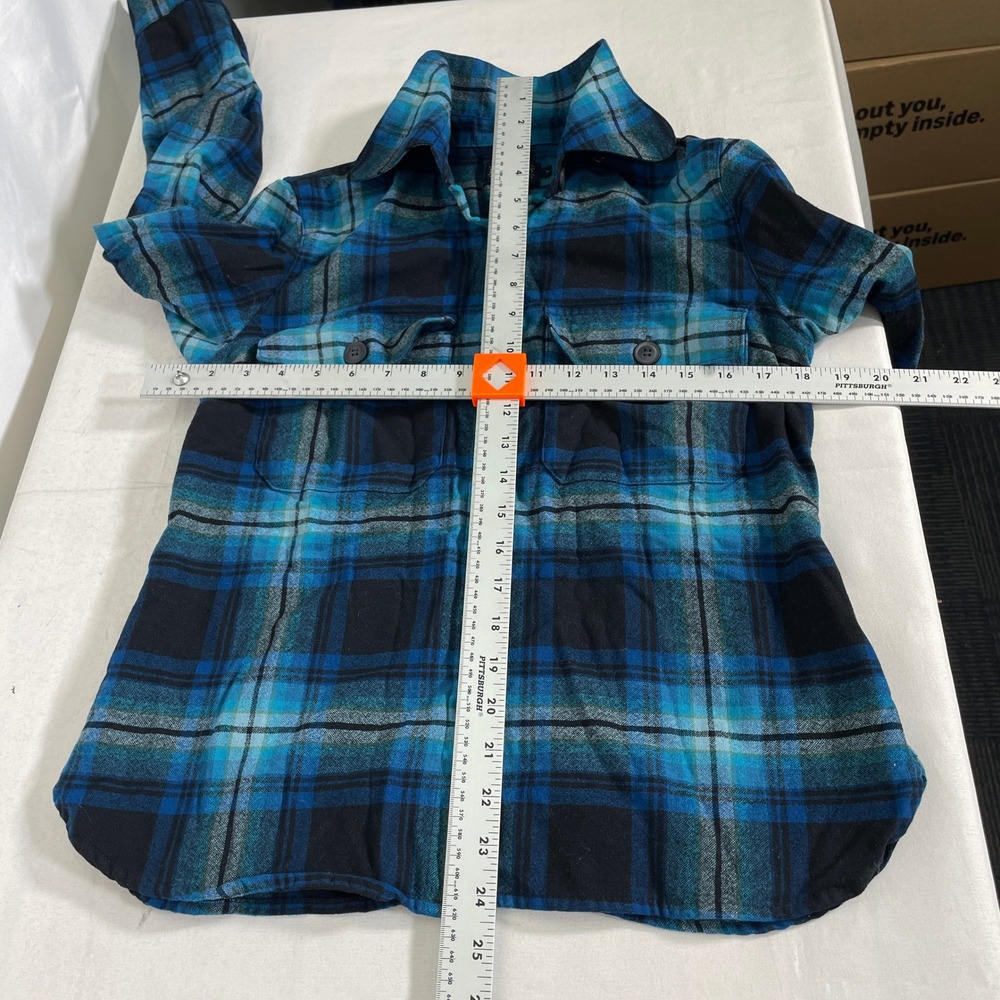 Pendleton Wool Blue Black Plaid Button Down Flannel Shirt Women's MEDIUM - Picture 9 of 9